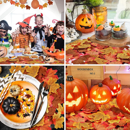 200 Künstliche Ahornblätter Herbst Deko Blätter 4 Farben 7 * 8,5 cm