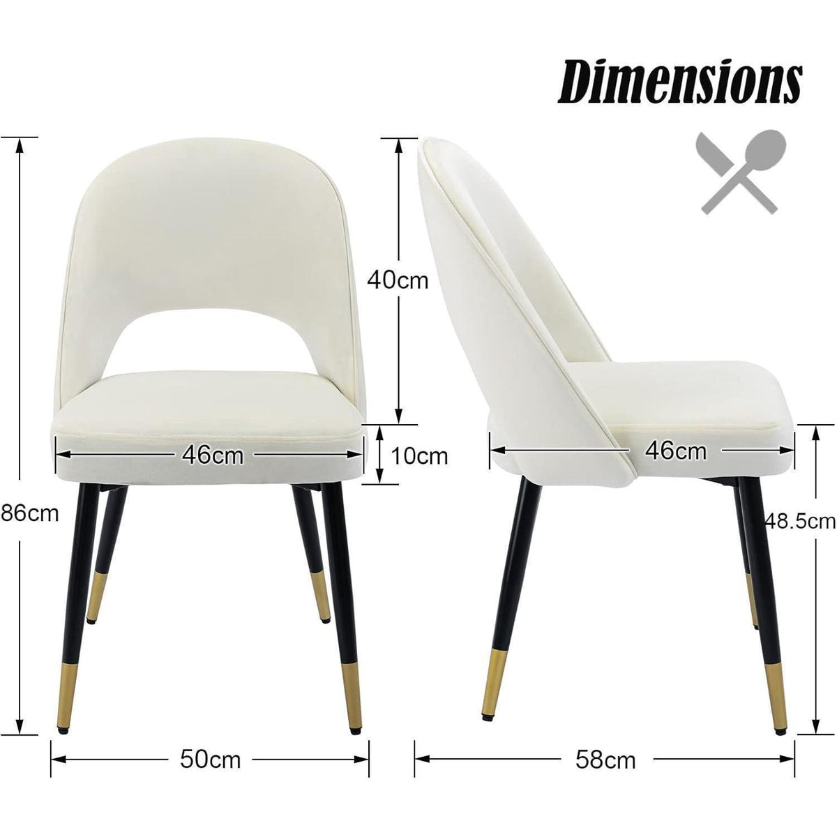 Samt Esszimmerstühle 2er Set – Modern & Komfortabel