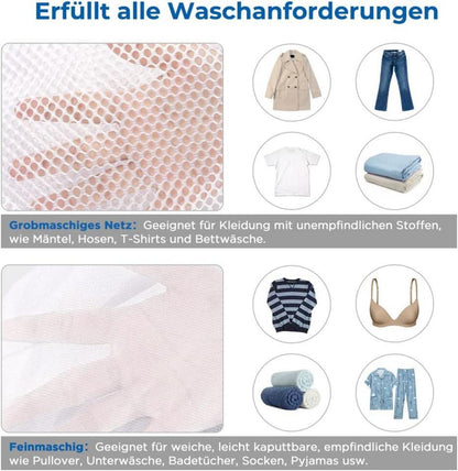 Wäschesack 5er Set XL Wäschenetz mit Kordelstopper