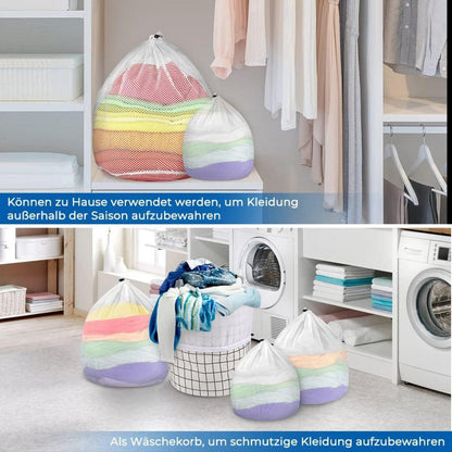 5er Set Wäschenetz mit Kordelstopper in 5 Größen - XL, 2x