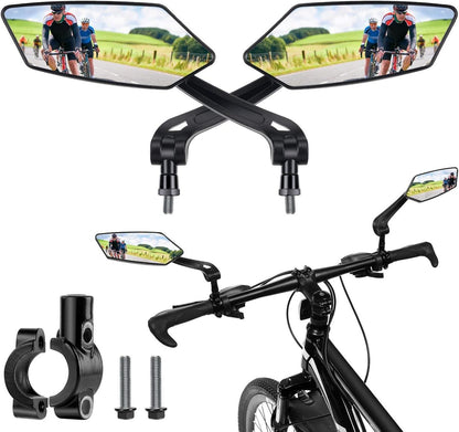 Fahrradspiegel 2 Stück 360° Rückspiegel Universal für Lenker 22mm-25mm