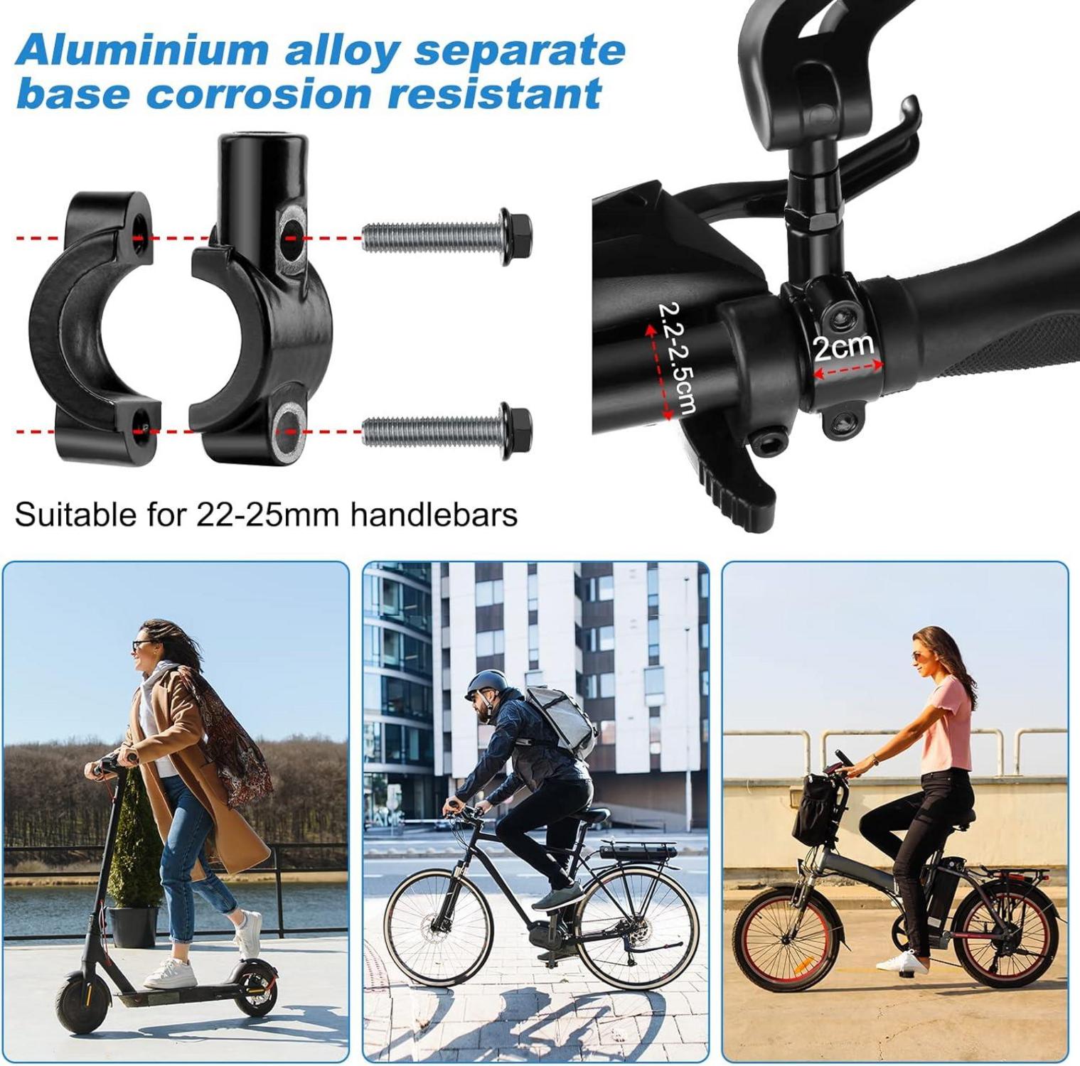 Fahrradspiegel 2 Stück 360° Rückspiegel Universal 22-25mm Robust für Fahrrad