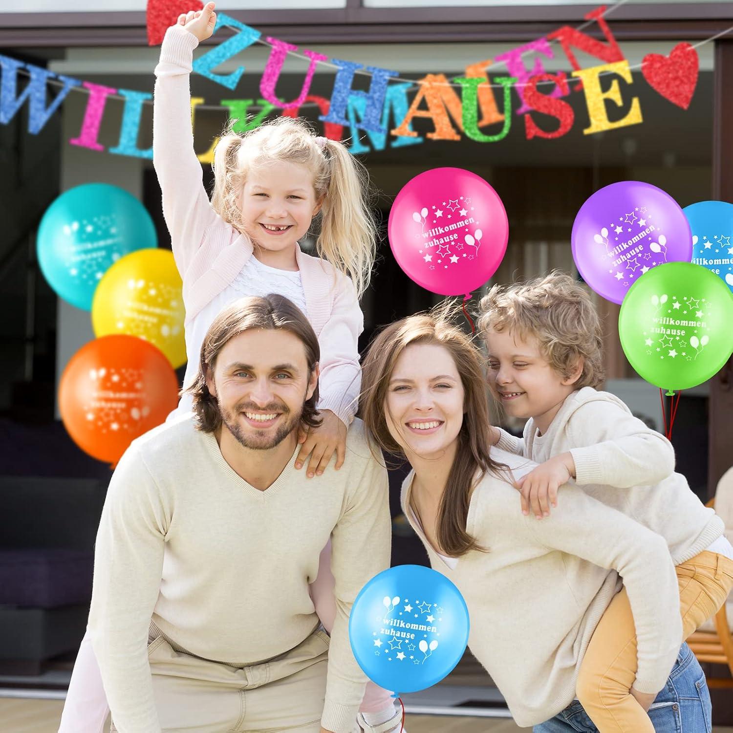 Zomiboo Willkommen Zuhause Deko Set mit Banner, Girlande, Luftballons & Band