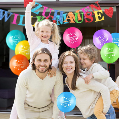 Zomiboo Willkommen Zuhause Deko Set mit Banner, Girlande, Luftballons & Band