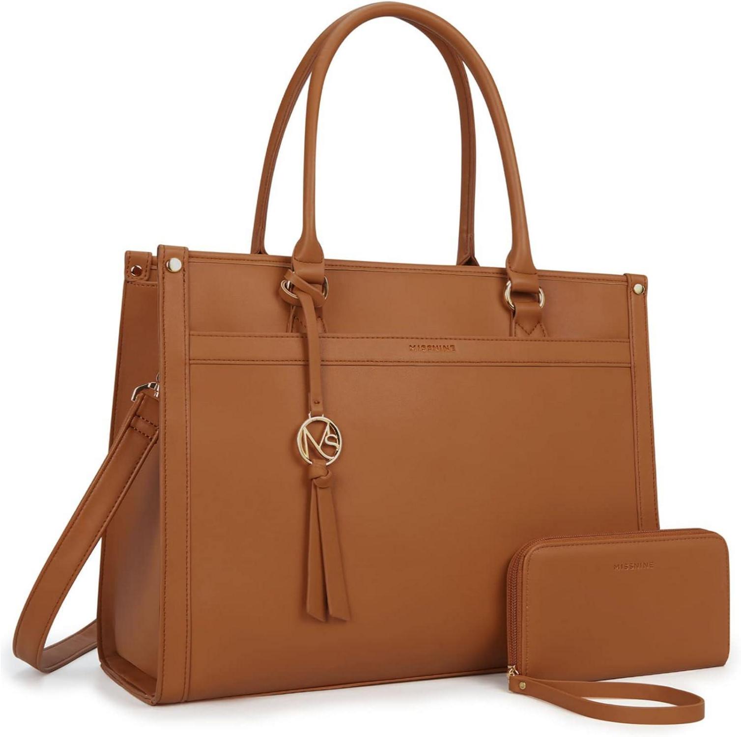 Handtasche Damen 15,6 Zoll Laptoptasche Leder Businesstasche