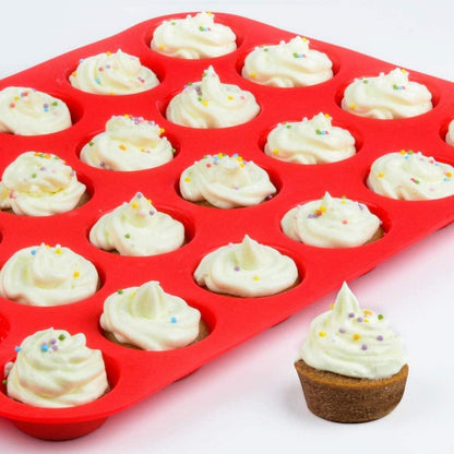 Mini Muffin Backform für 24 Muffins Silikon Antihaft Cupcakes Brownies