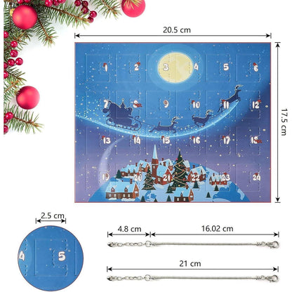 Adventskalender Mädchen DIY Armband Weihnachtsgeschenke Set 24 Charm-Perlen