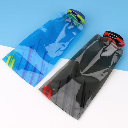 Faltbare Trinkflasche 2 Stück Schwarz+Blau 700ml, BPA-frei