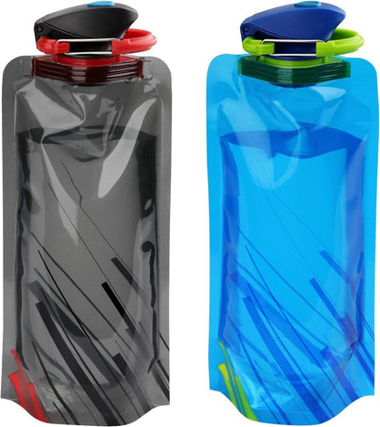 Faltbare Trinkflasche Wiederverwendbar für Wandern Reisen 2 Stück