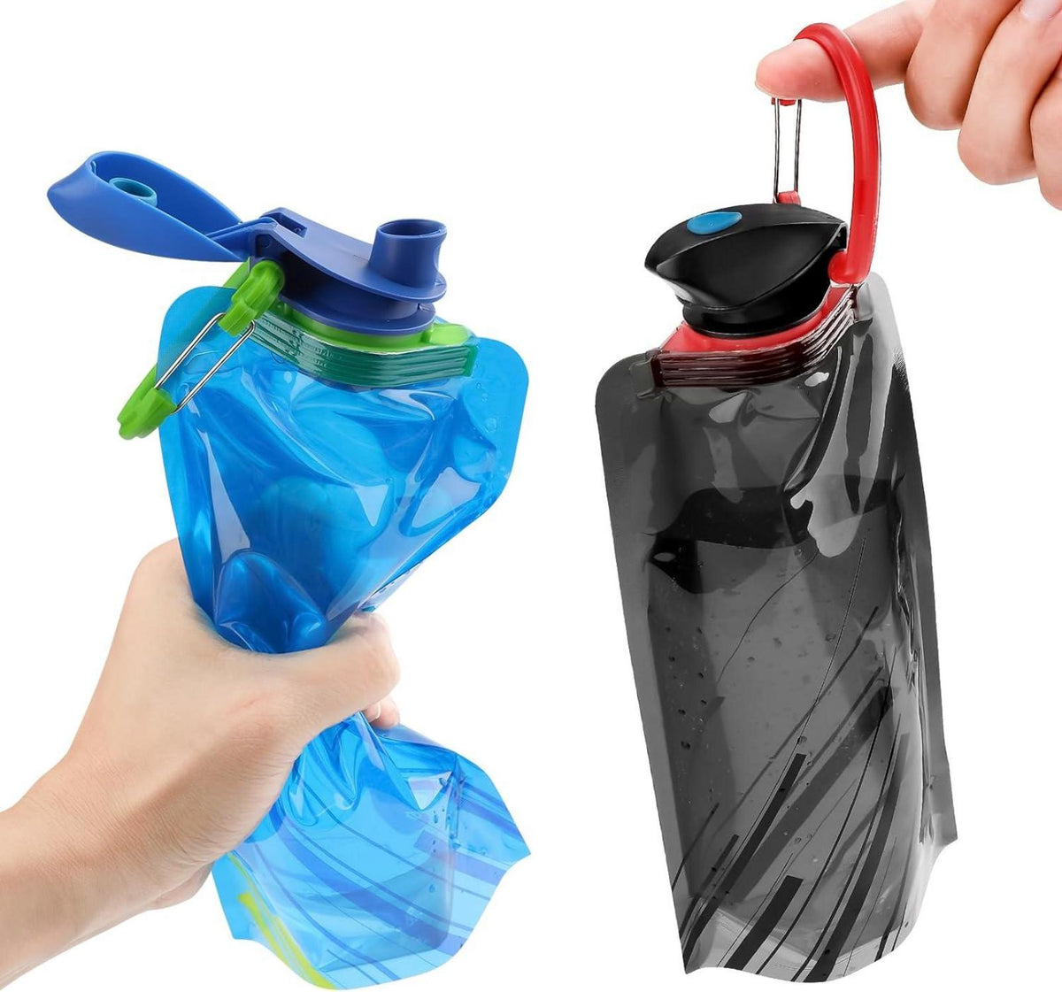 Faltbare Trinkflasche Wiederverwendbar für Wandern Reisen 2 Stück