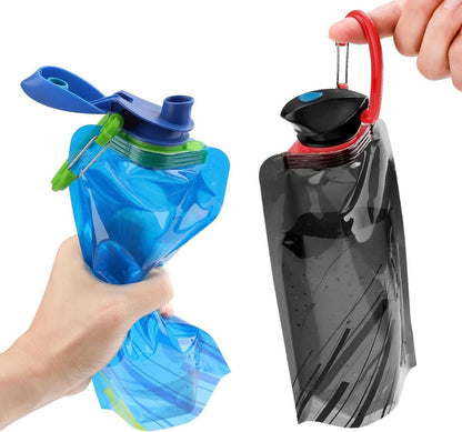 Faltbare Trinkflasche Wiederverwendbar für Wandern Reisen 2 Stück