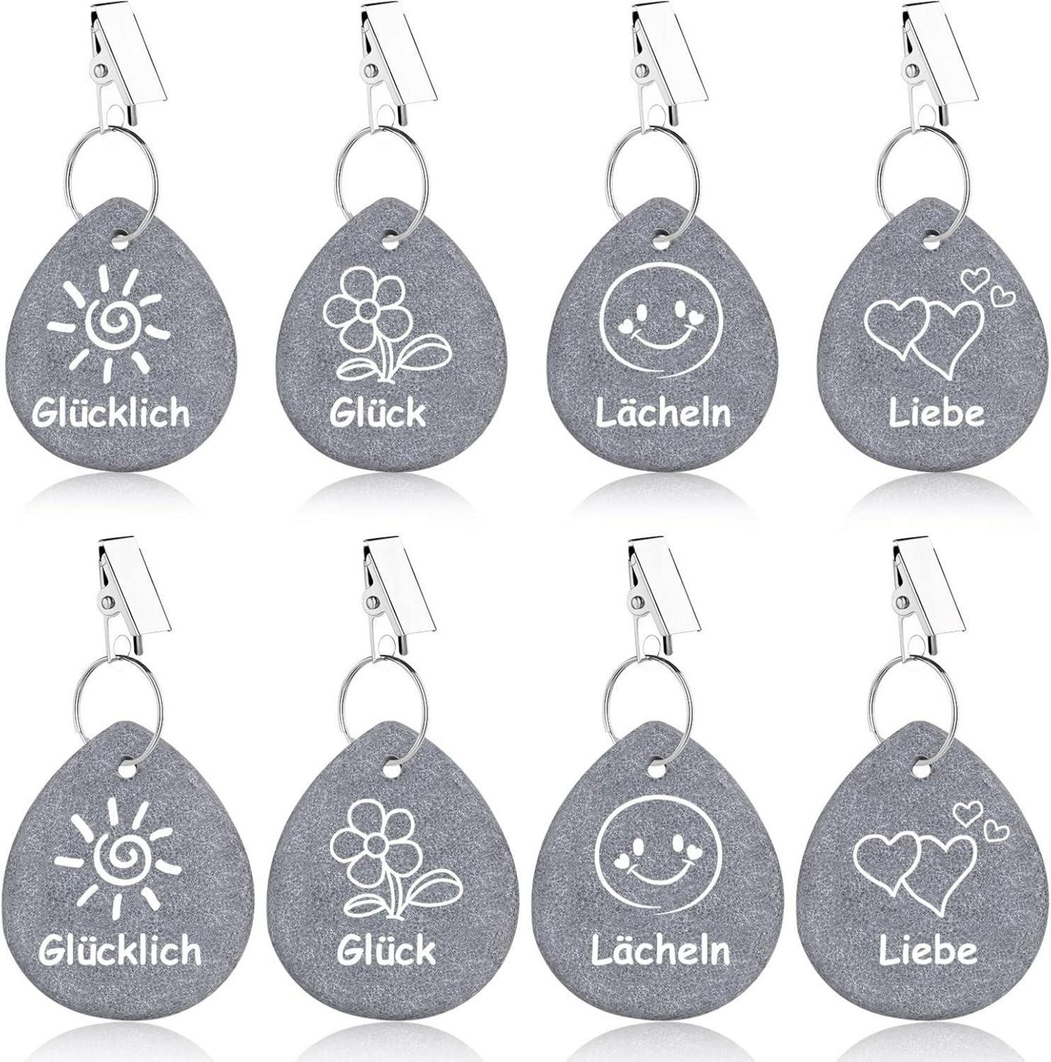 Tischdeckenbeschwerer Naturstein mit Stahl Klammer 8er Set