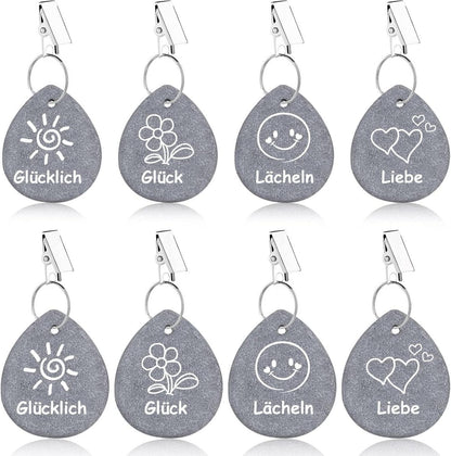 Tischdeckenbeschwerer Naturstein mit Stahl Klammer 8er Set