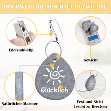 Tischdeckenbeschwerer Naturstein Stahl Klammer 8er Set
