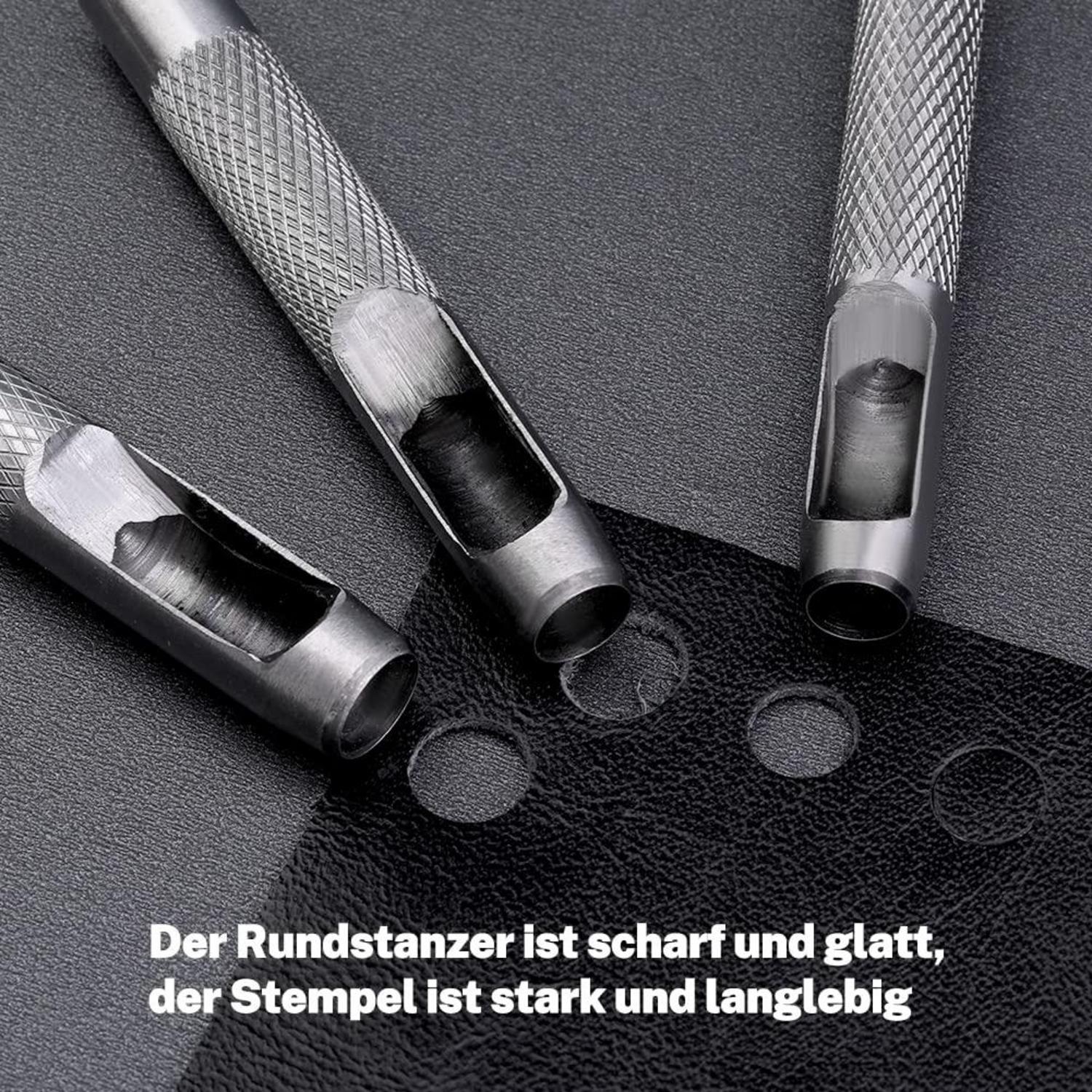 Locheisen Set 15-teilig Leder Stanzer Werkzeug 1-11 mm inkl. Aufbewahrungstasche