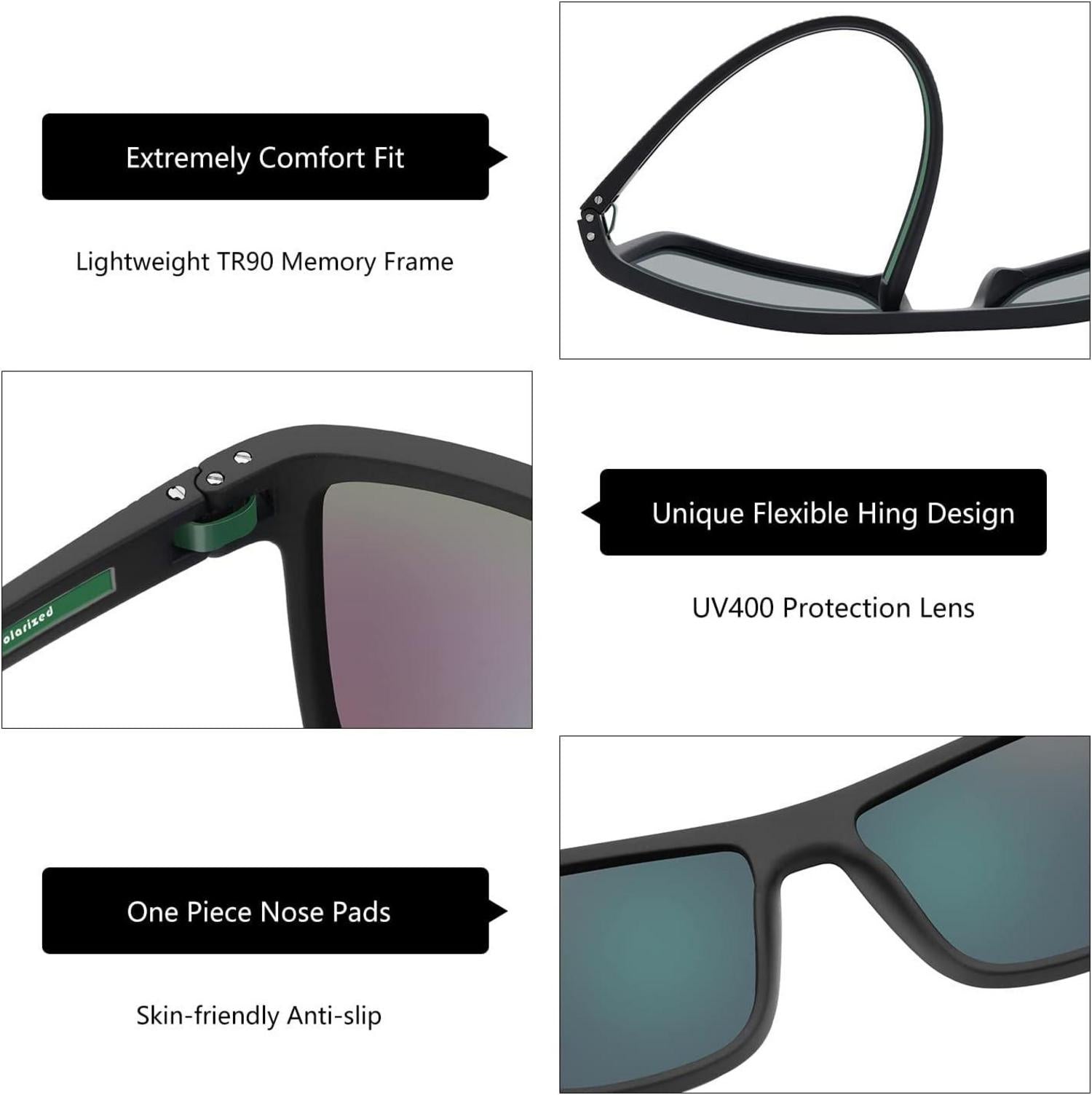 Polarisierte Herren Sonnenbrille TR90 Rahmen UV400 Schutz