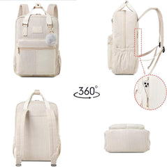 Makukke Cord Rucksack Damen Herren Anti-Theft Daypack Pink