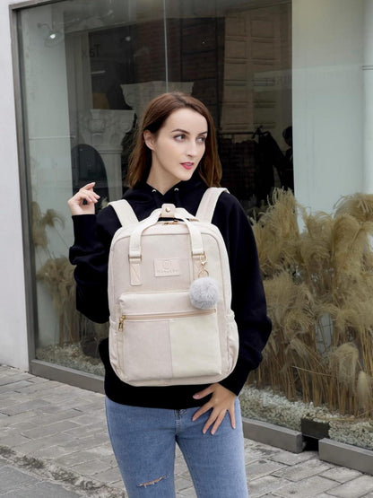 Makukke Cord-Rucksack Damen Herren Anti-Theft Daypack Pink