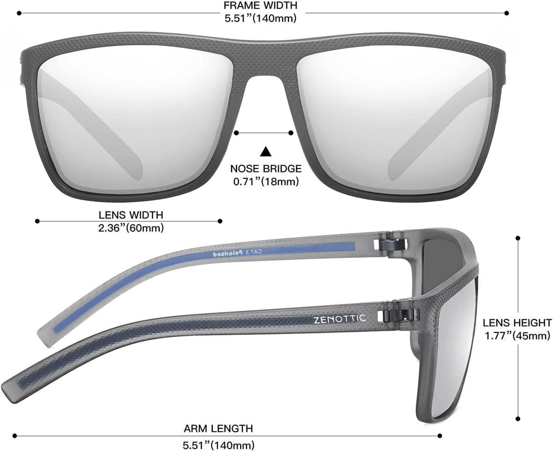 Polarisierte Sonnenbrille Herren TR90 Rahmen UV400 Schutz Quadrat C03
