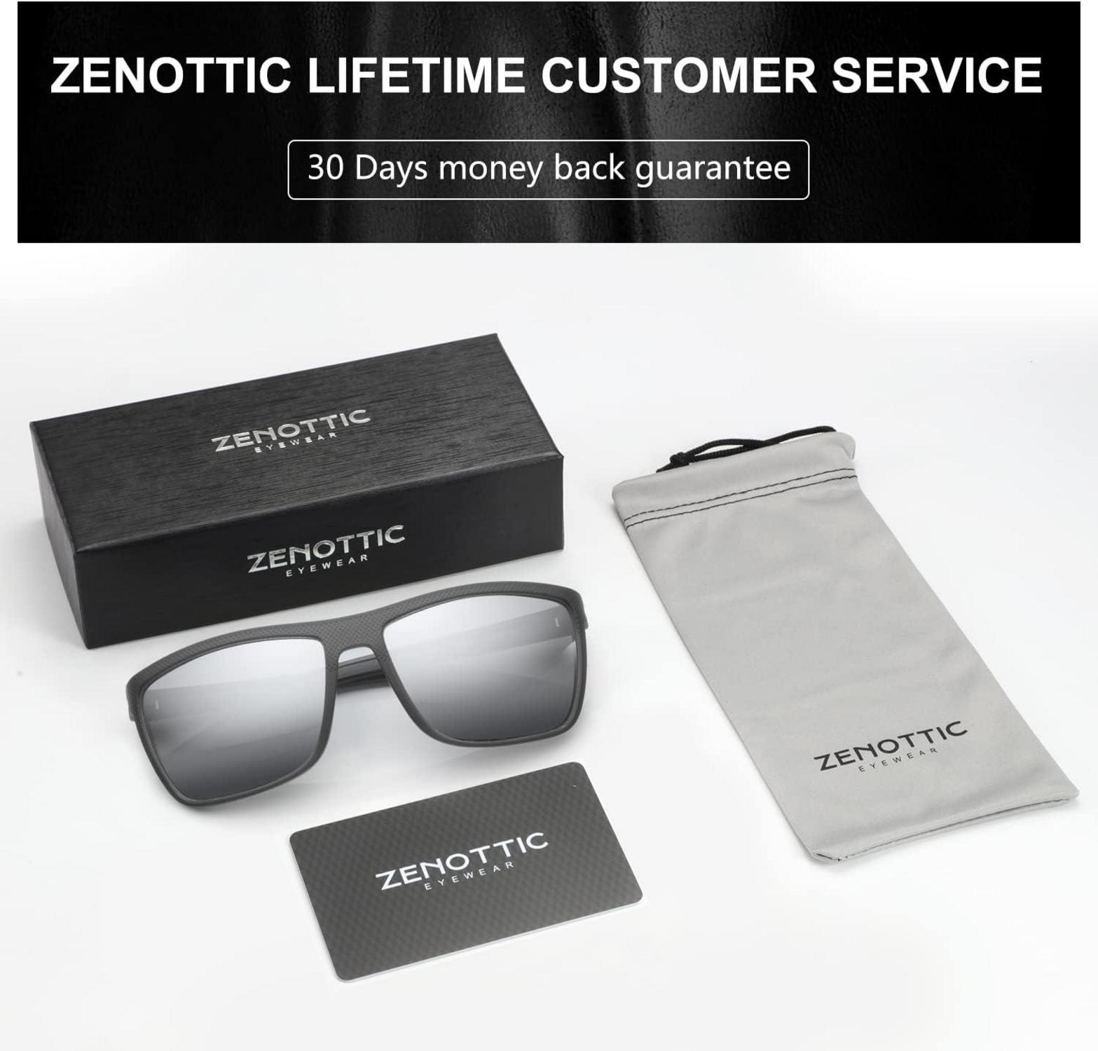 ZENOTTIC Polarisierte Sonnenbrille Herren TR90 Rahmen UV400 Schutz Quadrat C03