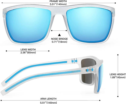 Polarisierte Sonnenbrille Herren TR90 Rahmen UV400 Schutz Blau