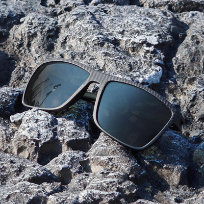 Polarisierte TR90 Herren Sonnenbrille UV400 Schutz Quadrat Schwarz Grün