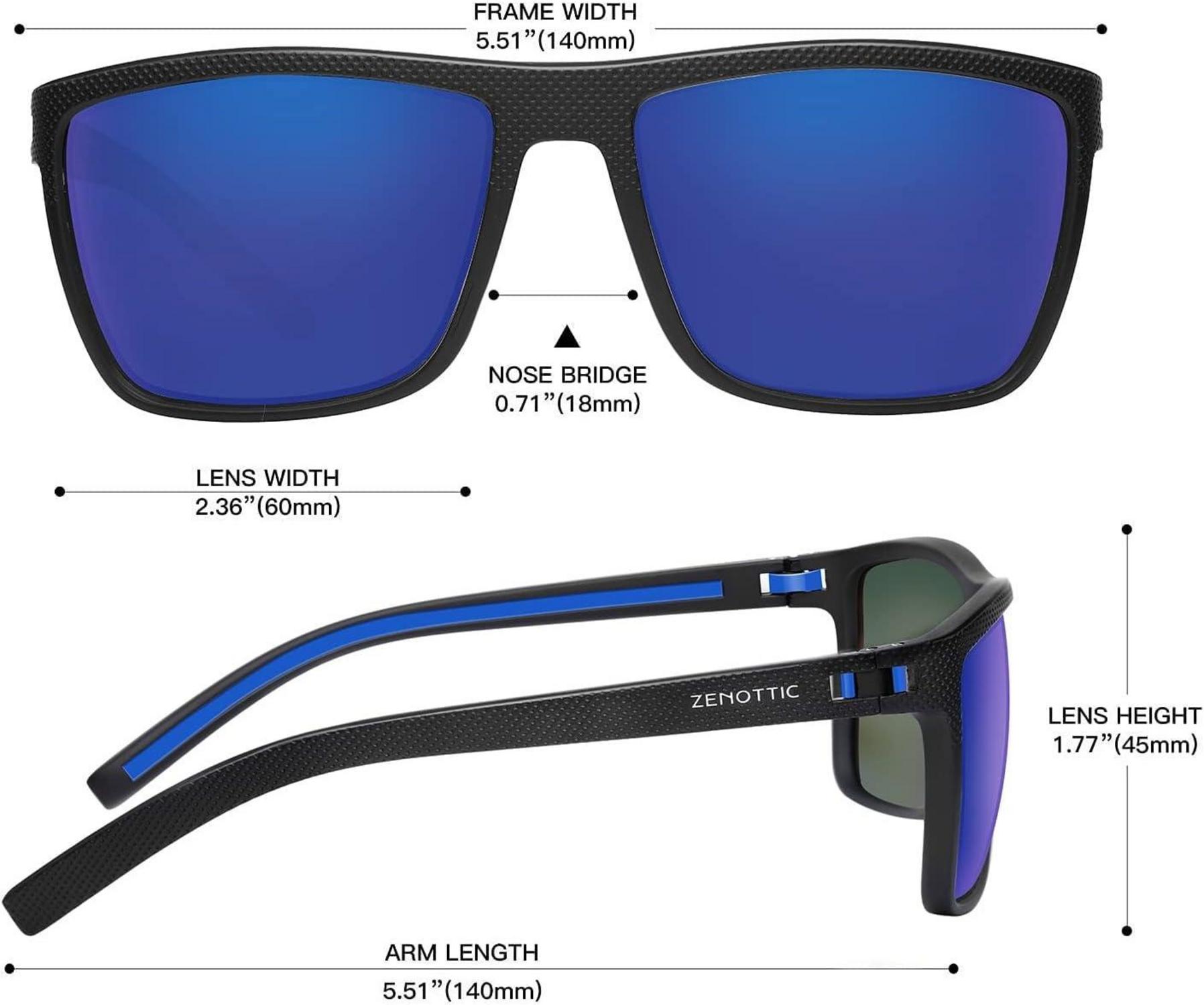 Polarisierte Herren Sonnenbrille TR90 Rahmen UV400 Schutz Schwarz Blau