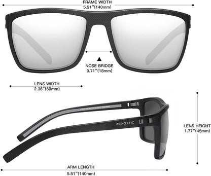 Polarisierte TR90 Sonnenbrille UV400 Schutz Men's Square Eyewear