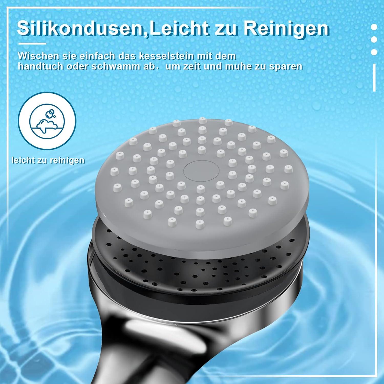 Duschkopf Antikalk Chrom Universal Wassersparend Hochdruck