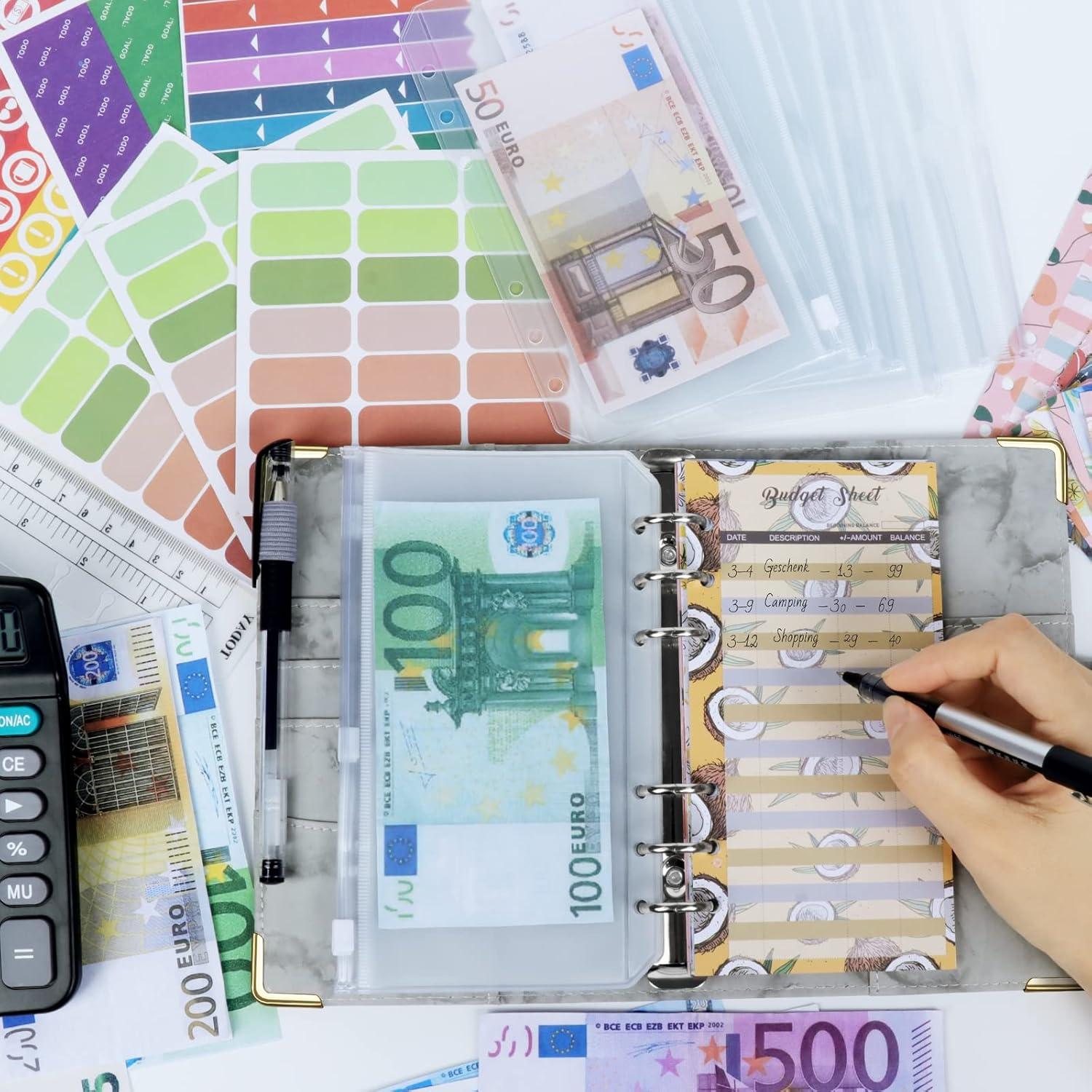 Budget Planner A6 Sparbuch Geld Organizer mit Folien & Geldumschläge