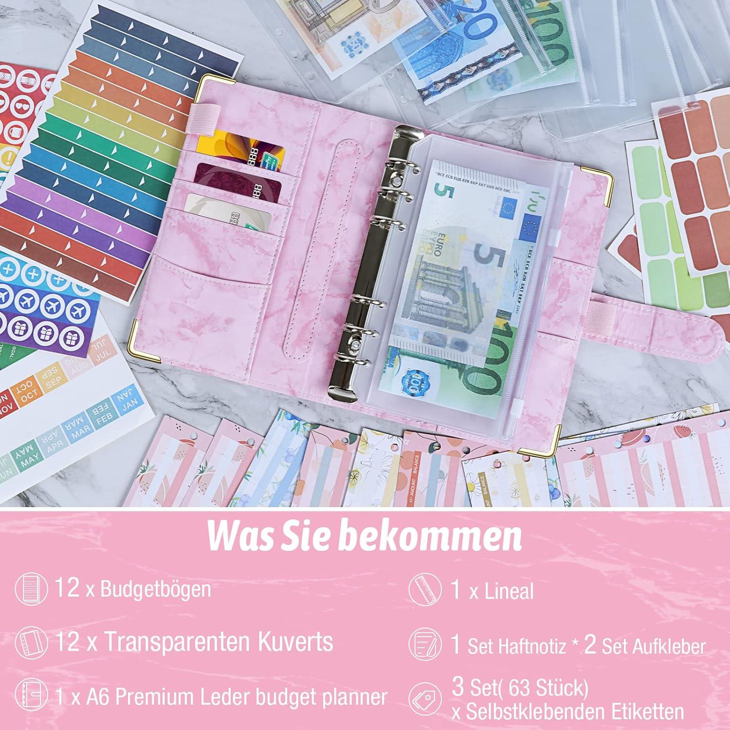 Budget Planner A6 Sparbuch mit Geldfächern und Folien