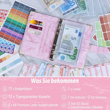 Budget Planner A6 Sparbuch mit Geldfächern und Folien