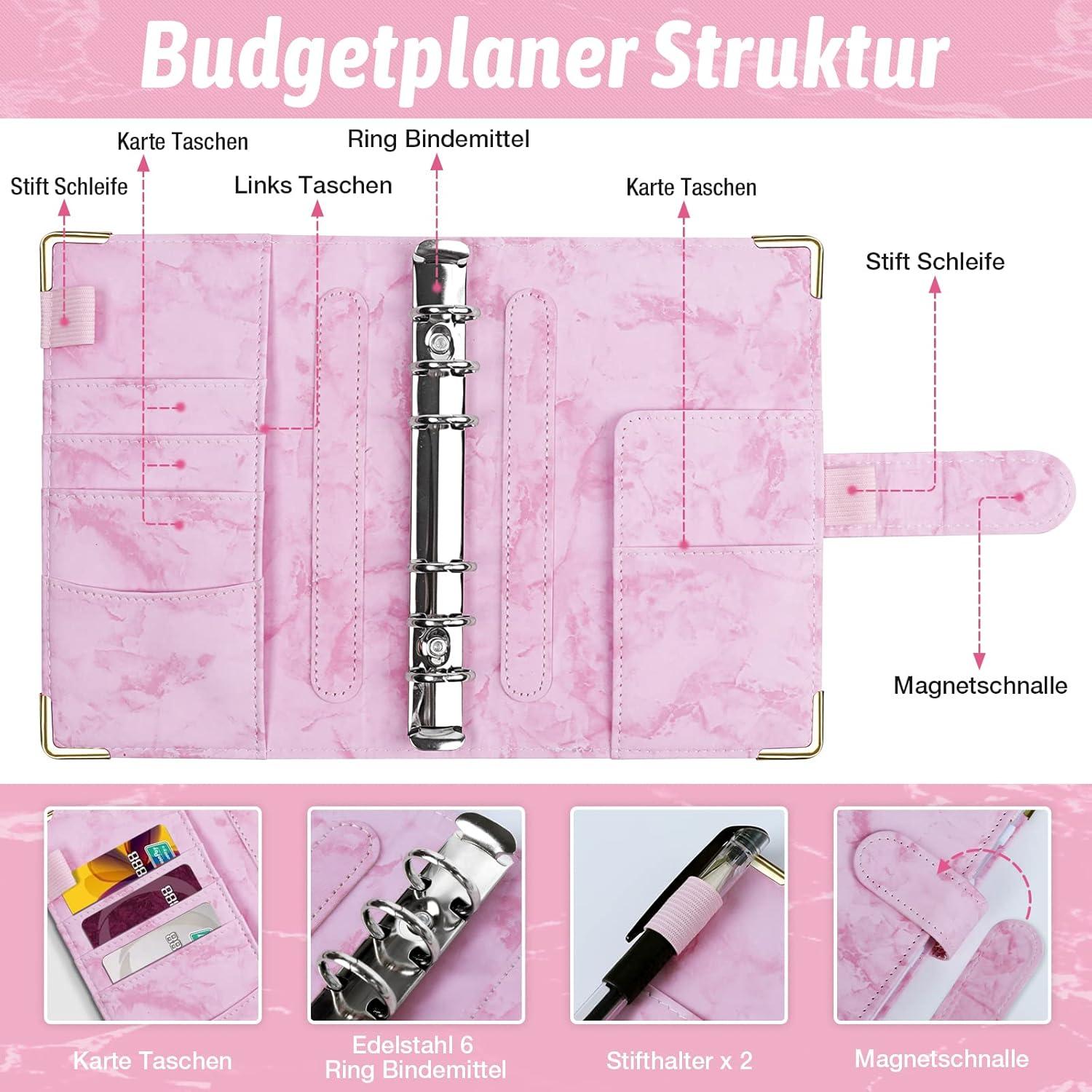 Budget Planner A6 Sparbuch Geldsparmappe mit Budgetblättern