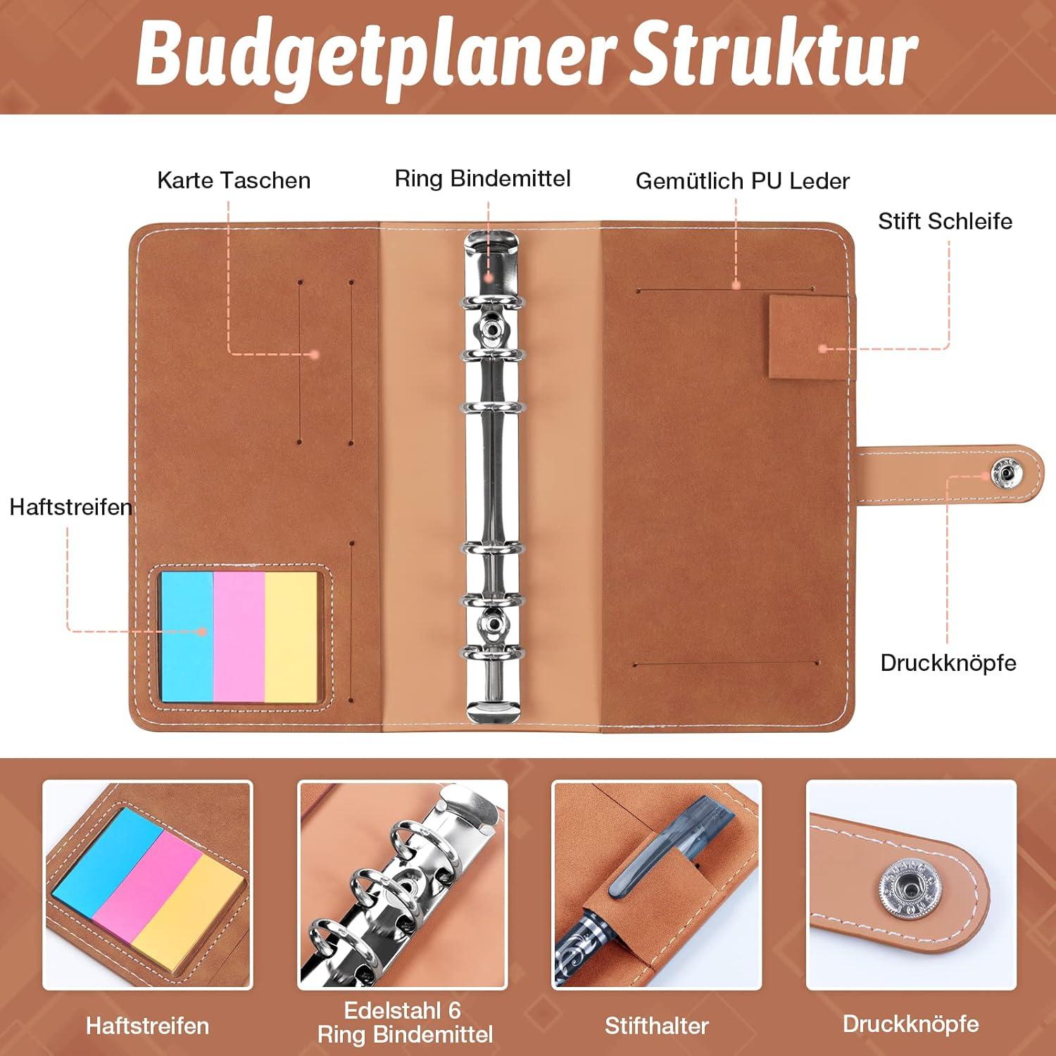 Budget Planner A6 Geldorganizer Hülle Finanzplaner Ordner