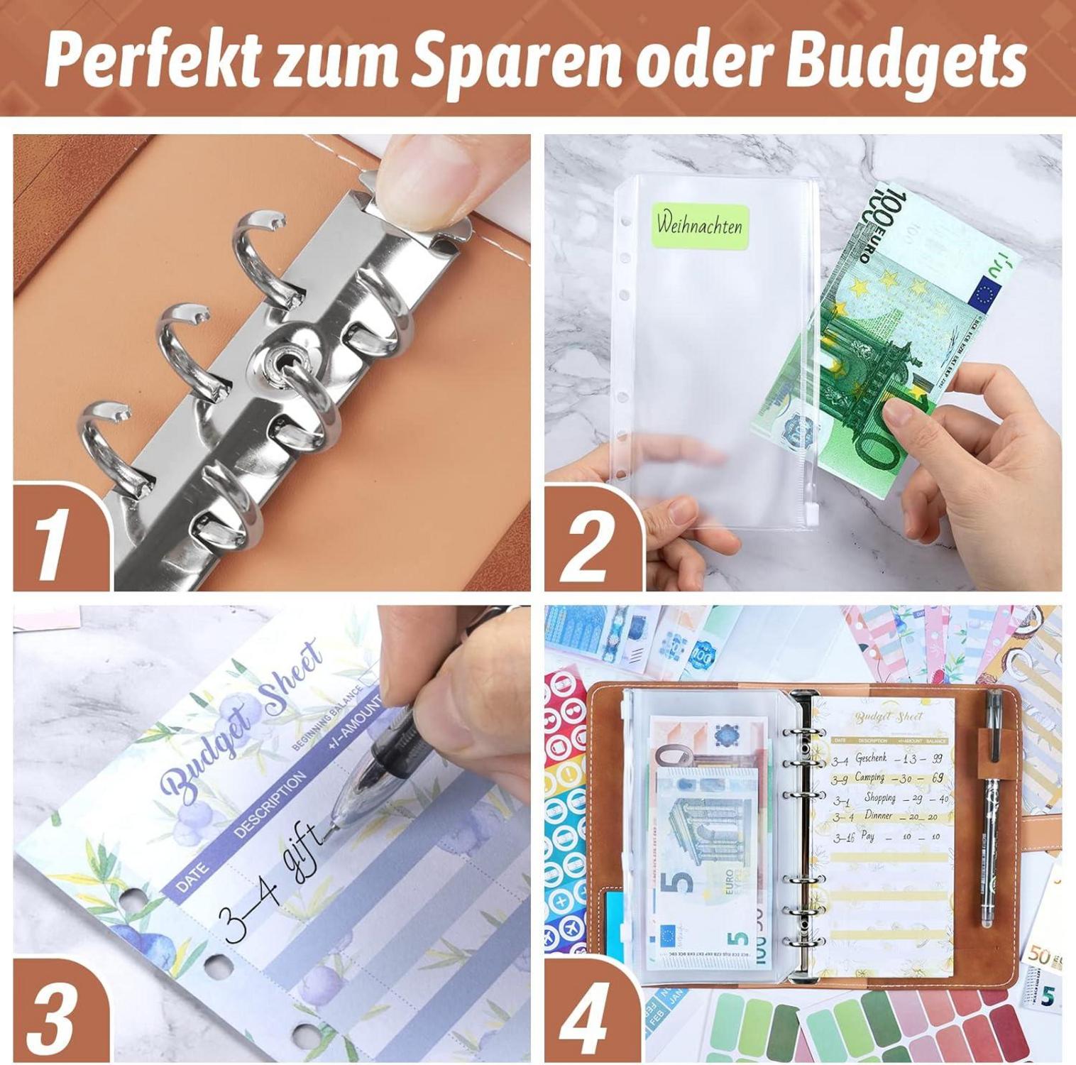 Budget Planner A6 Sparchallenge Geldbuch Hüllen Finanzplaner