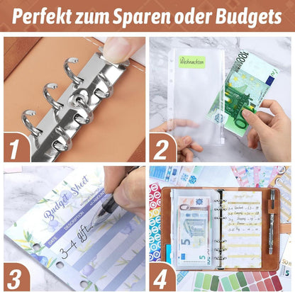 Budget Planner A6 Sparchallenge Geldbuch Hüllen Finanzplaner