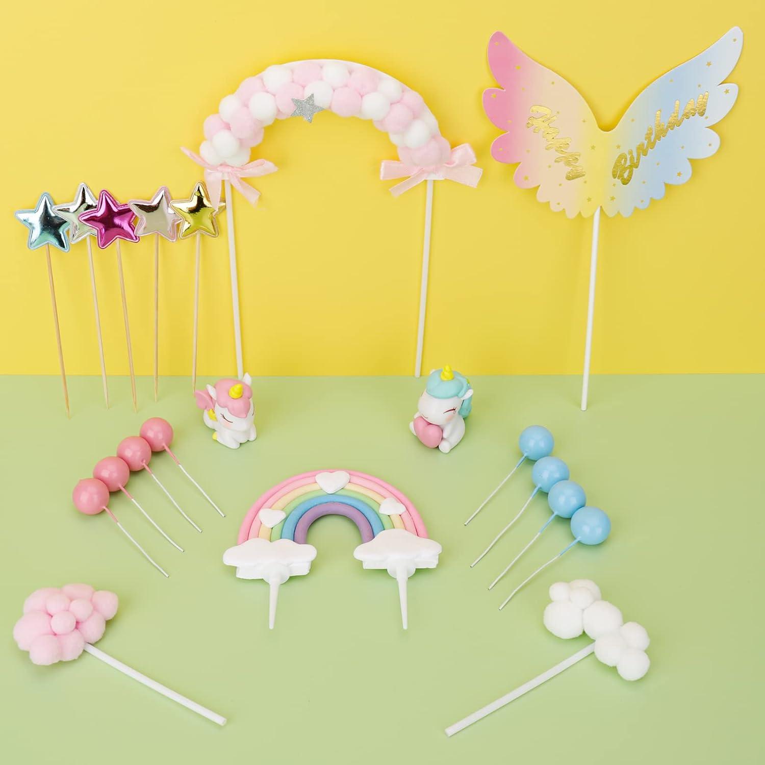 Einhorn Tortendeko Regenbogen Kuchendeko 20-teilig
