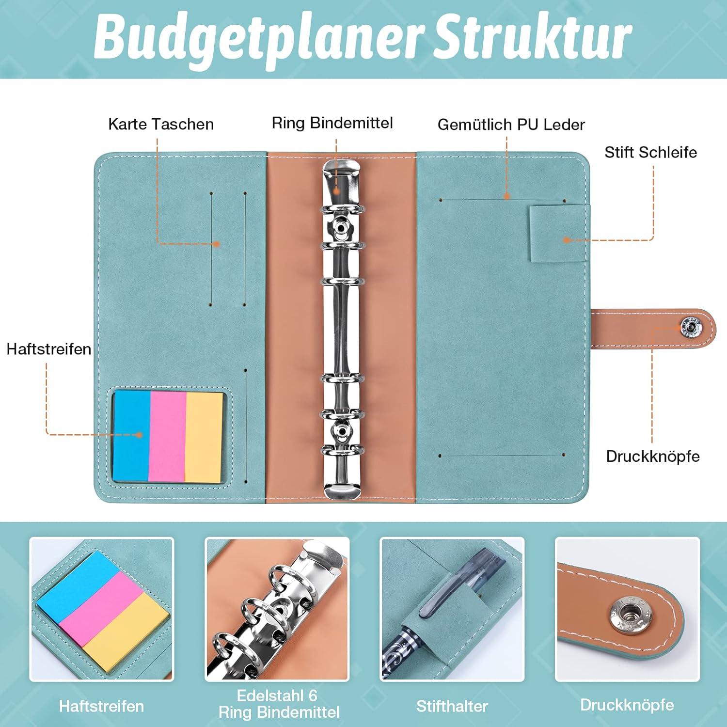 Budget Planer Sparbuch Geldumschläge Finanzbuch Ringbuch A6
