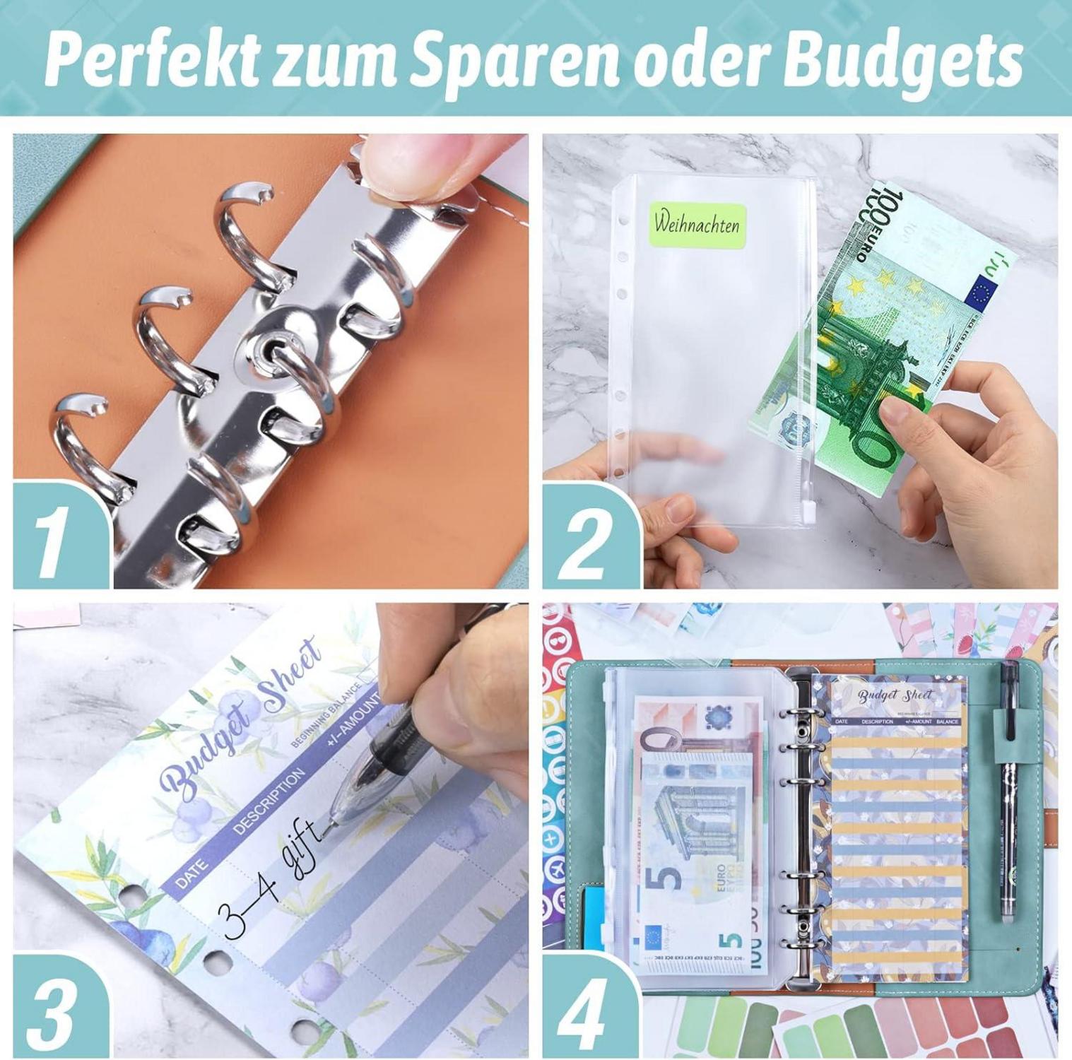 Budget Planer Binder Geldumschläge Sparbuch A6 Organizer