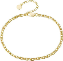 Goldenes Fußkettchen mit bunten Zirkonia, verstellbar 22/27cm
