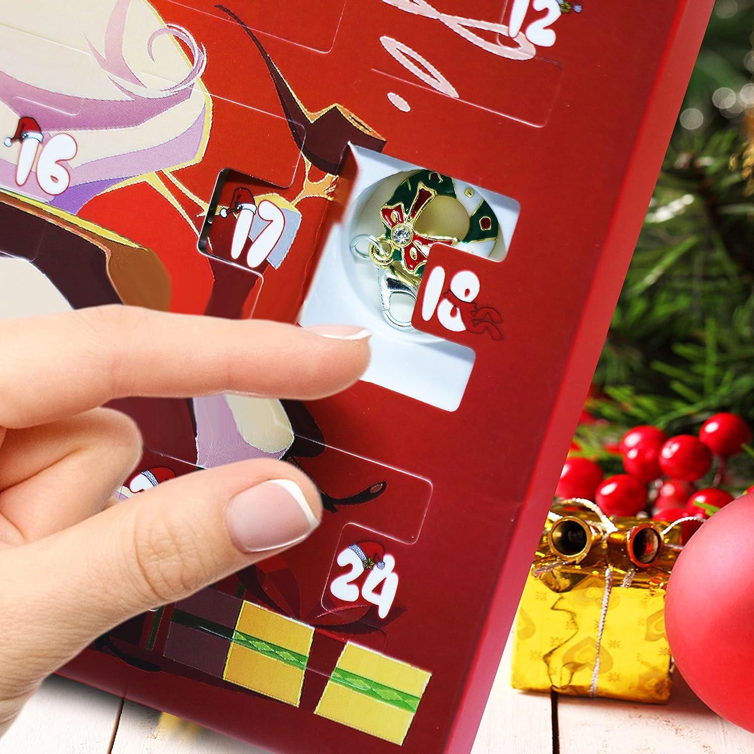 Adventskalender 2024 für Mädchen Teenager Armband Halskette Weihnachtsschmuck