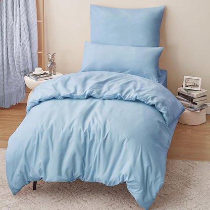 Bettwäsche 155x220 Blau Mikrofaser Weich und Bügelfrei
