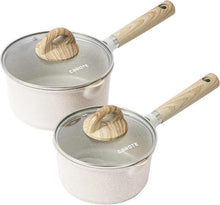 Antihaft Stielkasserolle mit Deckel, Induktion geeignet, 2 Stück