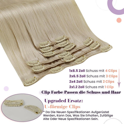 Echthaar Clip-In Extensions Blond 40cm - 105g #613