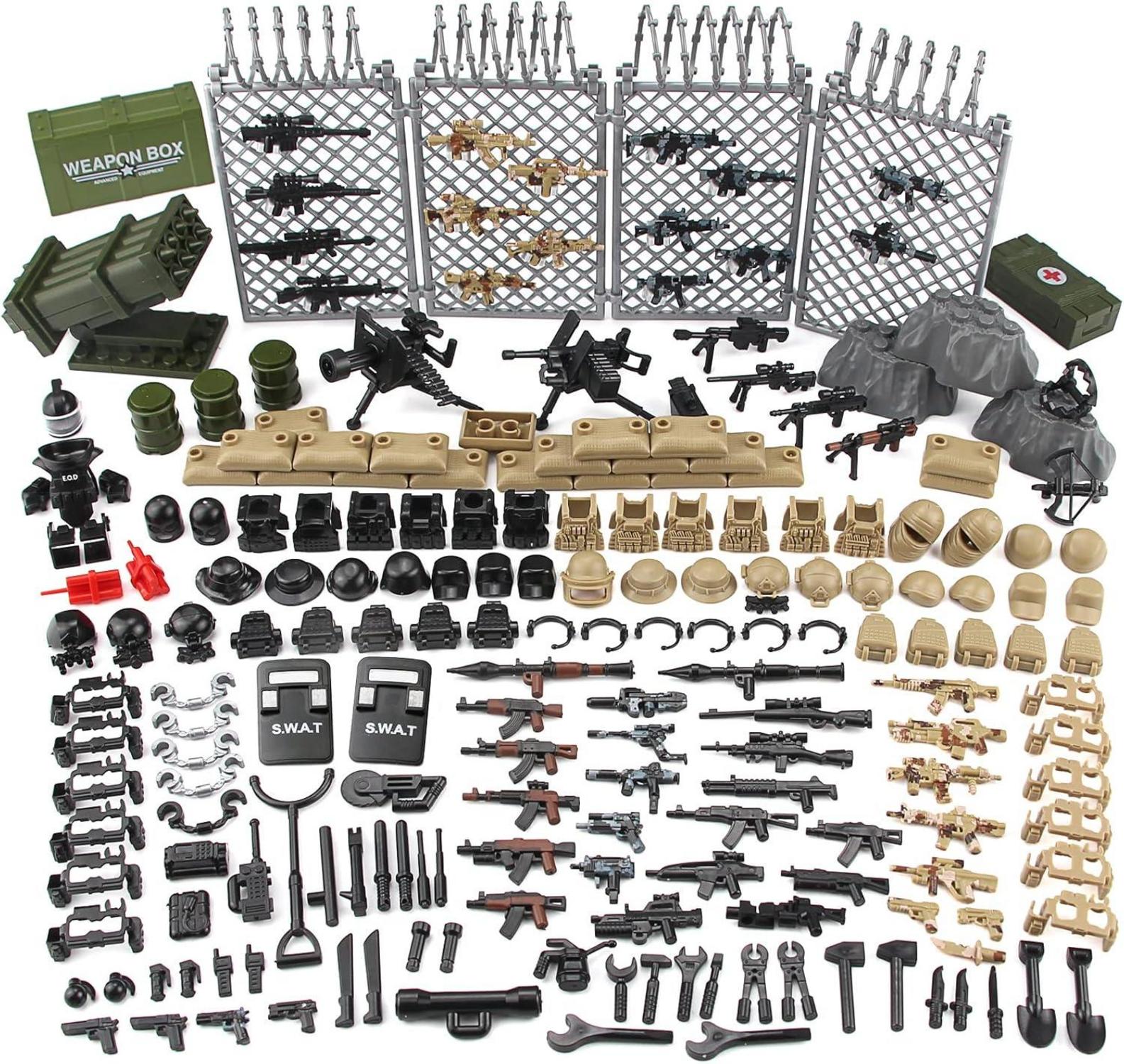 Militär Waffen Set SWAT Polizei Armee Spielzeug Soldat Figuren