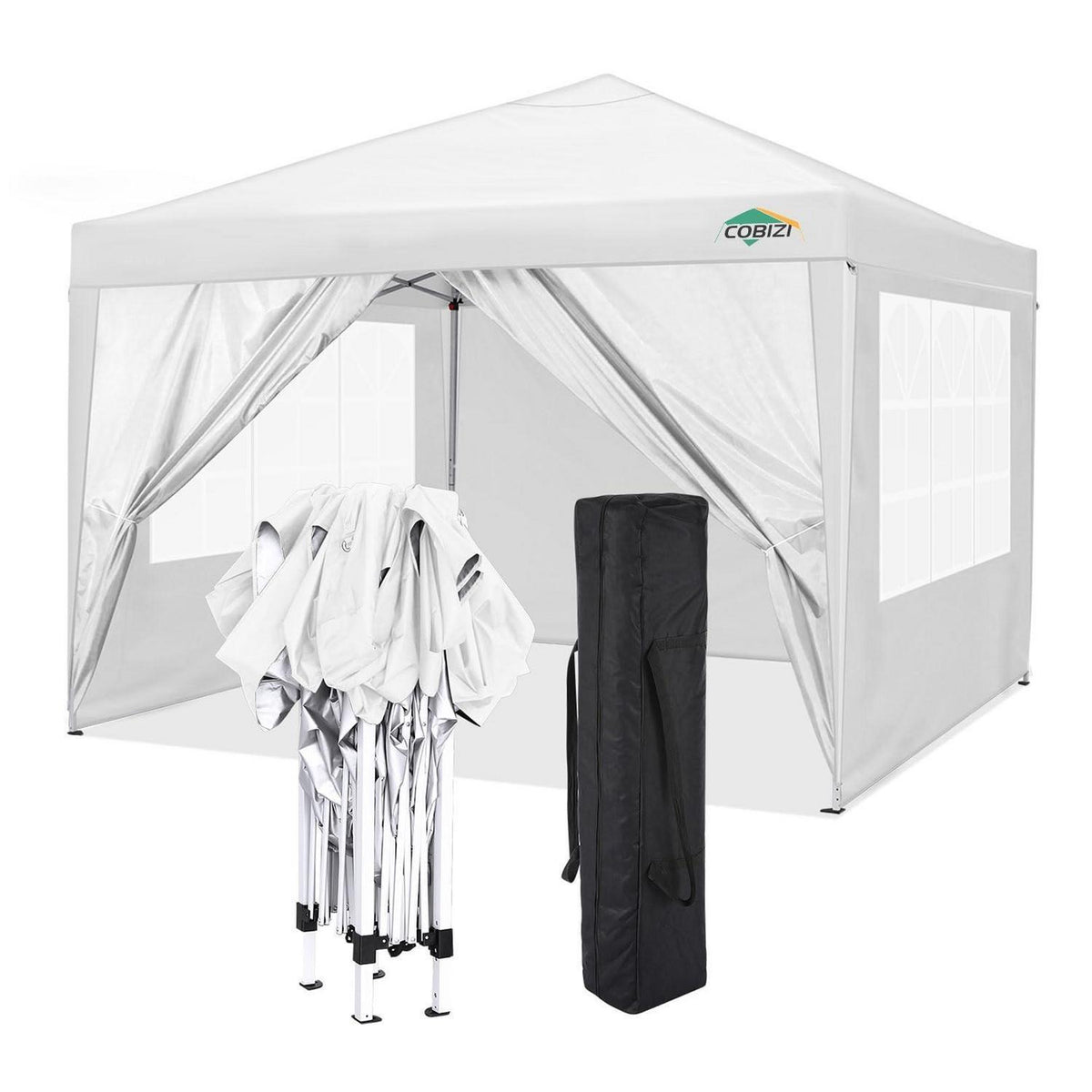 Faltpavillon 3x3 Wasserdicht mit Seitenteilen – Partyzelt für Garten