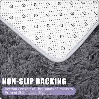 Flauschiger Hochflor Teppich für Wohnzimmer und Schlafzimmer