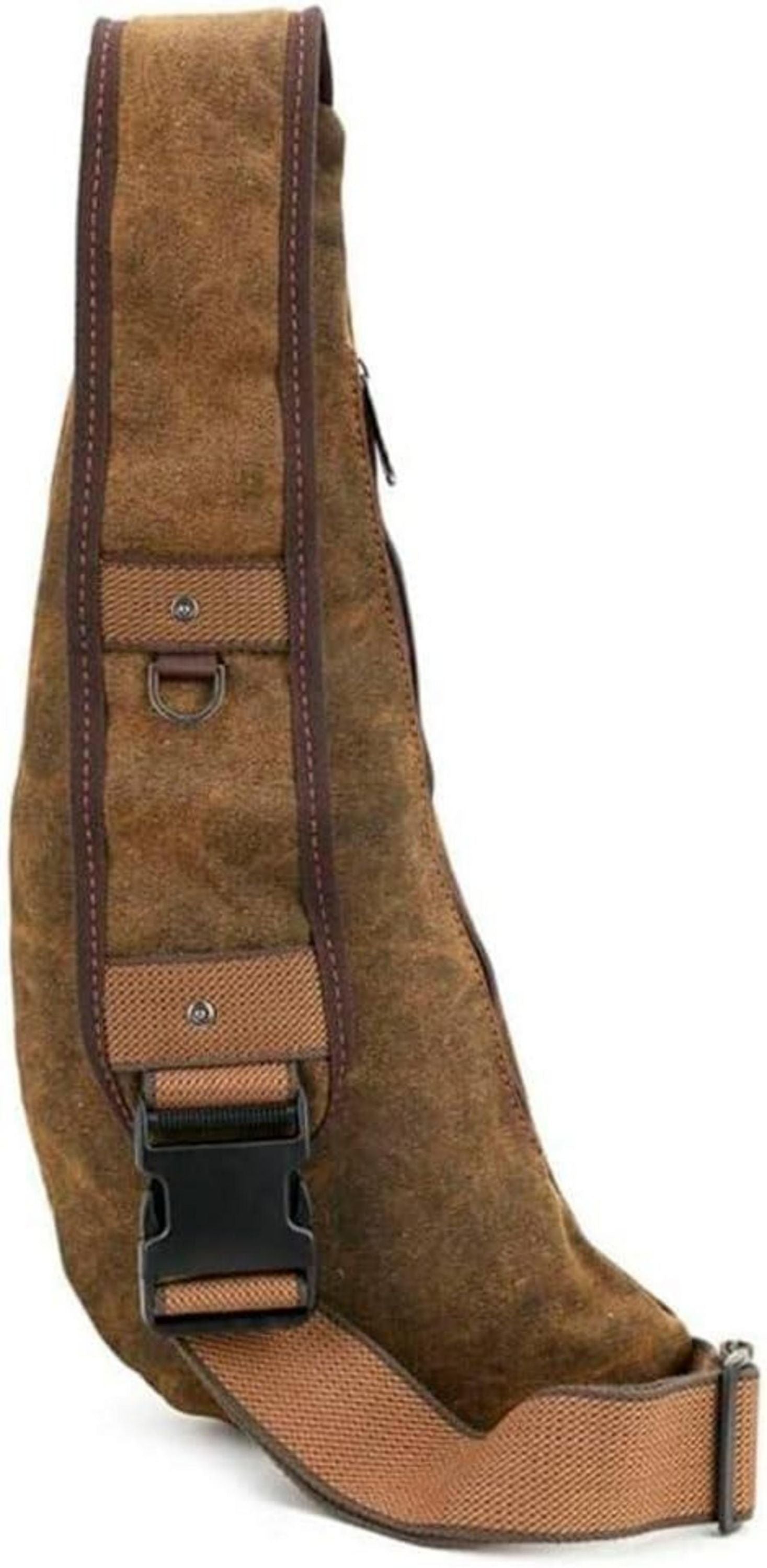 Leathario Herren Canvas Brusttasche Crossbag Sling Rucksack Braun