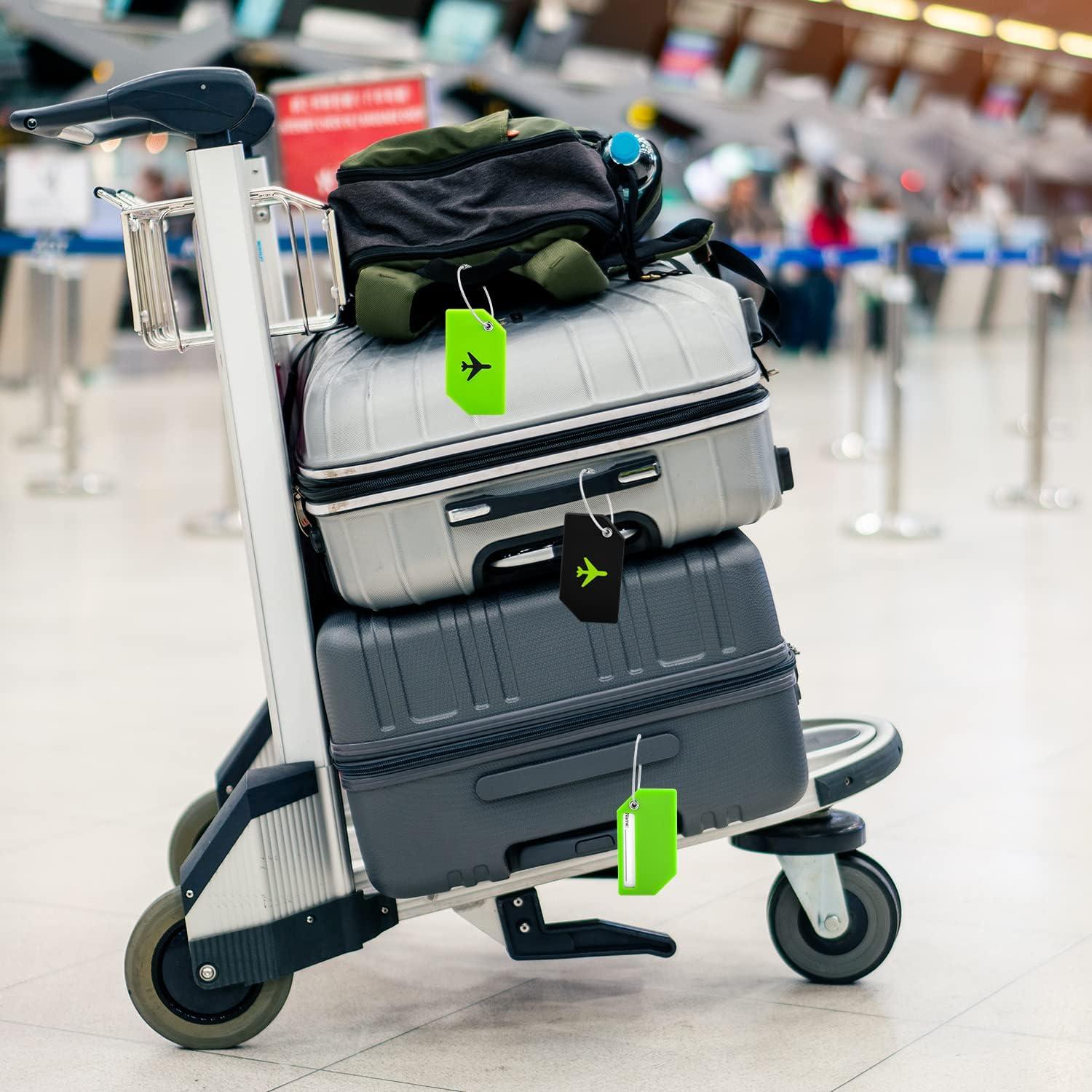 Kofferanhänger Set mit Adressschild Silikon Edelstahl Gepäckanhänger