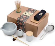 9-teiliges japanisches Matcha-Tee-Set mit Bambus-Schale